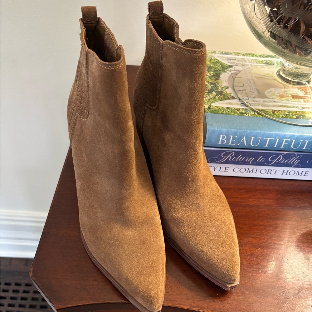 Marc Fisher Oshay Brown Suede Ankle Boots